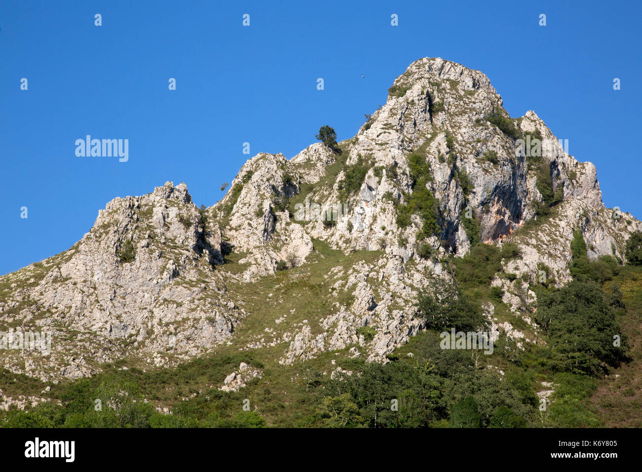 Peak of Picos de Europa Mountain Range outside Labra; Austurias; Spain ...