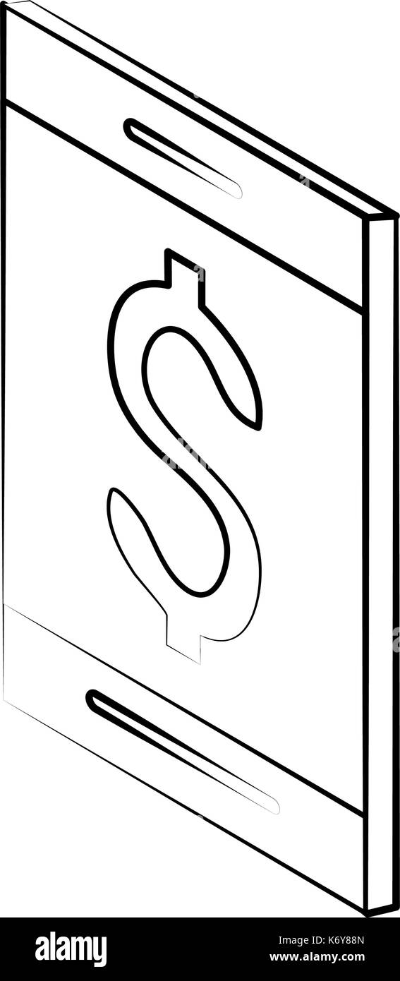 cellphone with dollar sign money related icon image Stock Vector Image ...