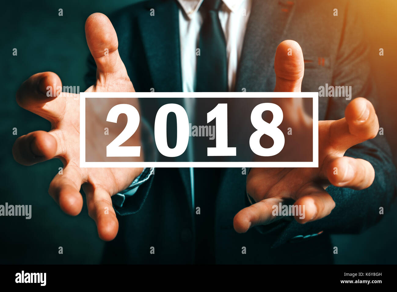 Happy new 2018 business year, new opportunities and beginnings Stock Photo