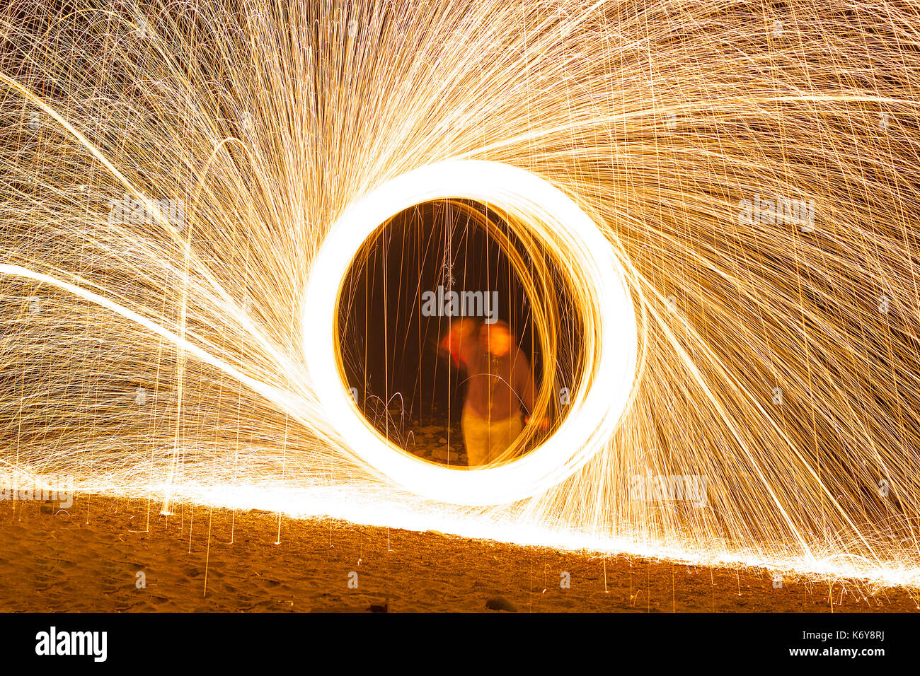 Steel wool painting with light Stock Photo Alamy