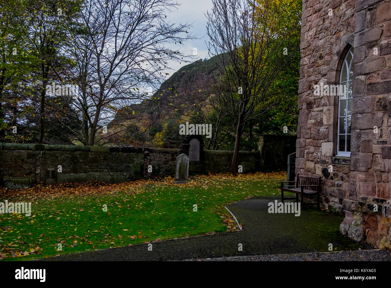 duddingston village and cemetry Stock Photo