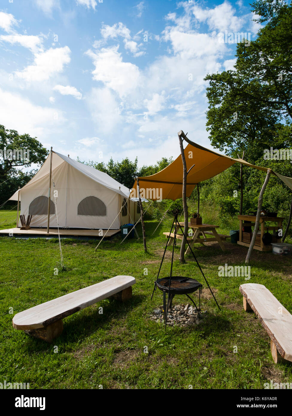 Top of the Woods Glamping and Campsite, Penrallt Farm, Boncath, Pembrokeshire, Wales, UK. Stock Photo