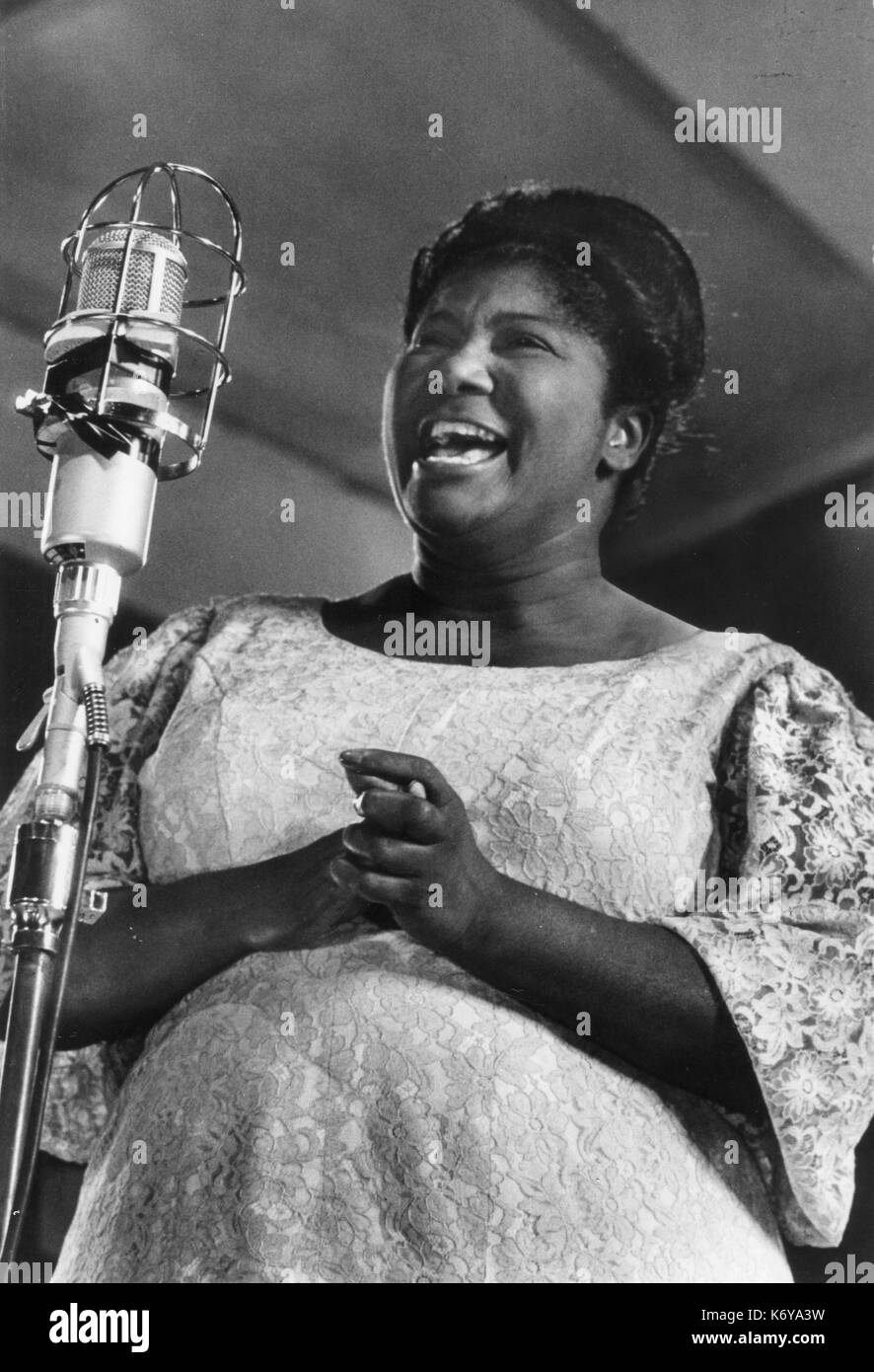 Mahalia Jackson, renowned American folk singer, is best known for her spirituals. New York City, 1965. Stock Photo