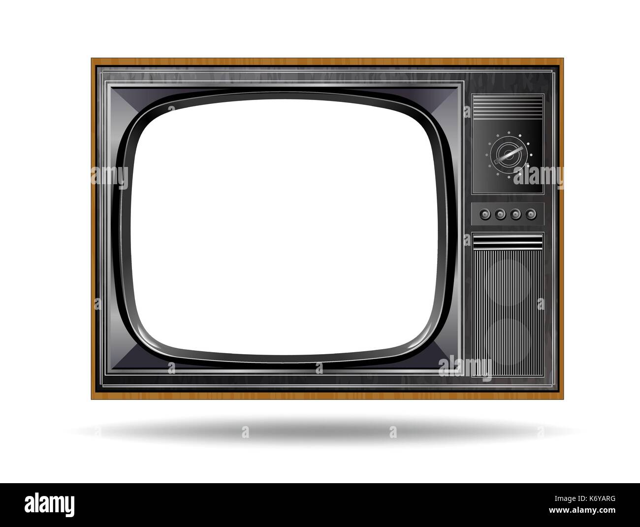 Old vintage TV isolated on white background Stock Vector Image & Art ...