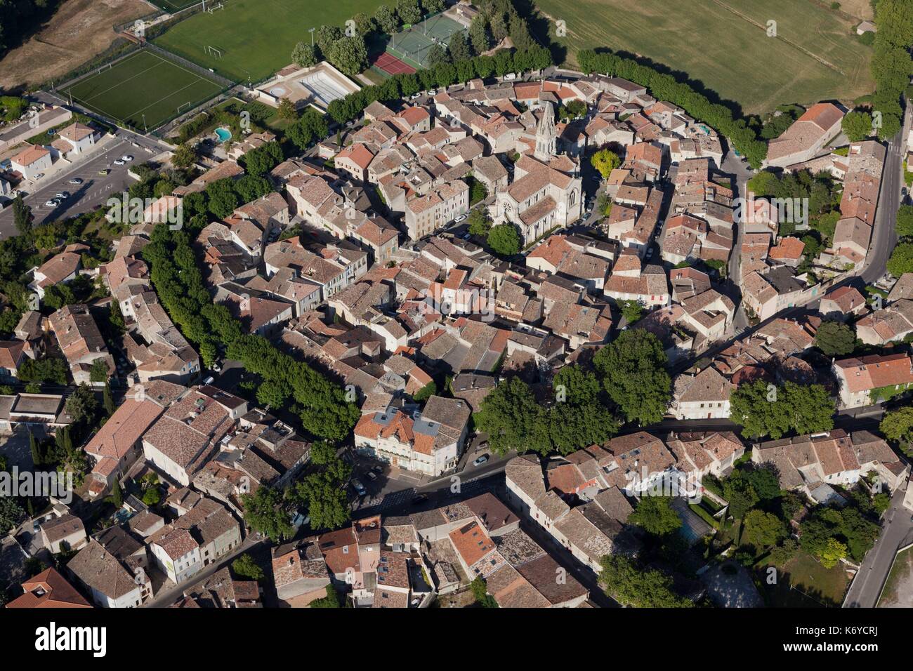 France, Bouches du Rhone, Saint Cannat (aerial view) Stock Photo
