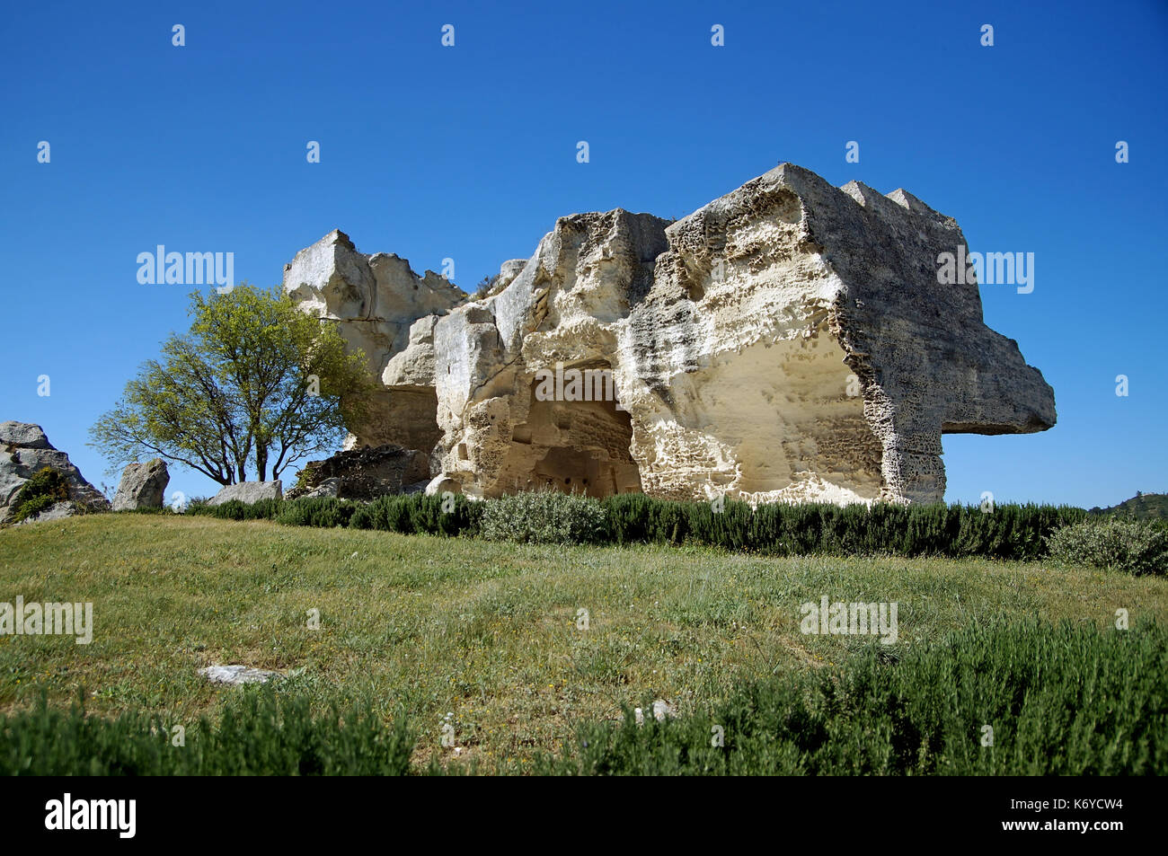 Part of the Castle "les Baux de Provence" in southern France (Provence) Stock Photo