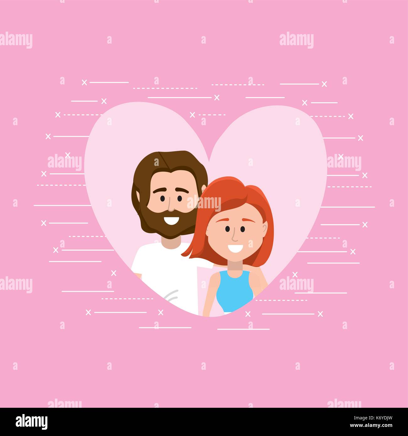cute romantic couple inside heart design Stock Vector Image & Art - Alamy
