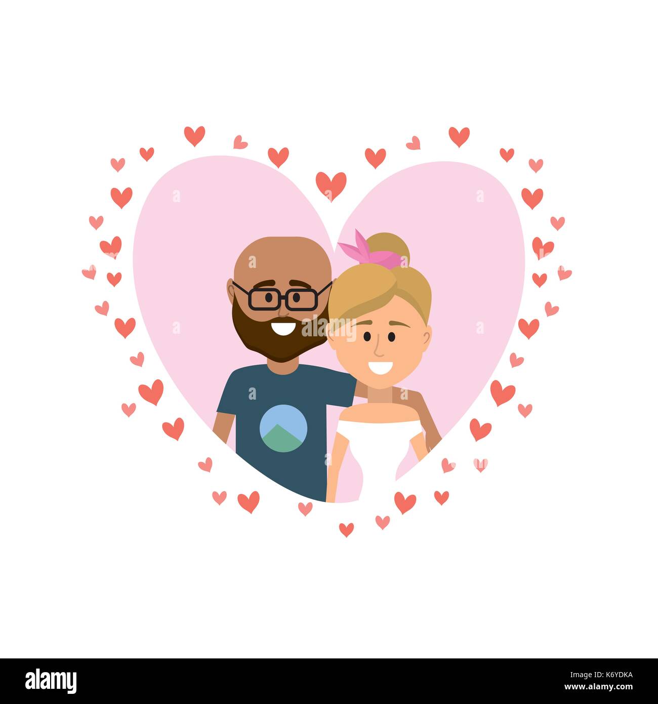 cute romantic couple inside heart design Stock Vector Image & Art - Alamy