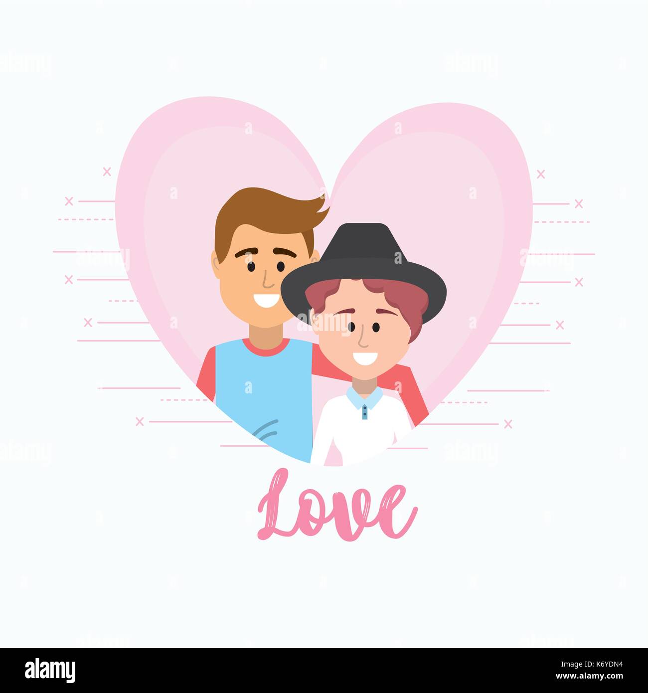 cute romantic couple inside heart design Stock Vector Image & Art - Alamy