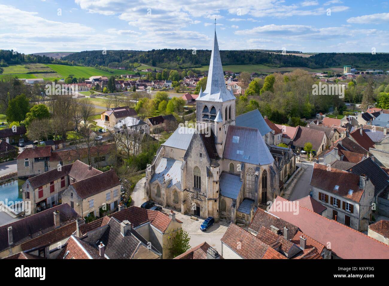 France, Aube, Les Riceys (aerial view) Stock Photo