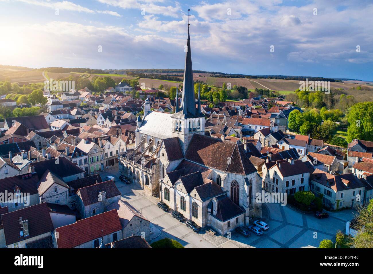 France, Aube, Les Riceys (aerial view) Stock Photo