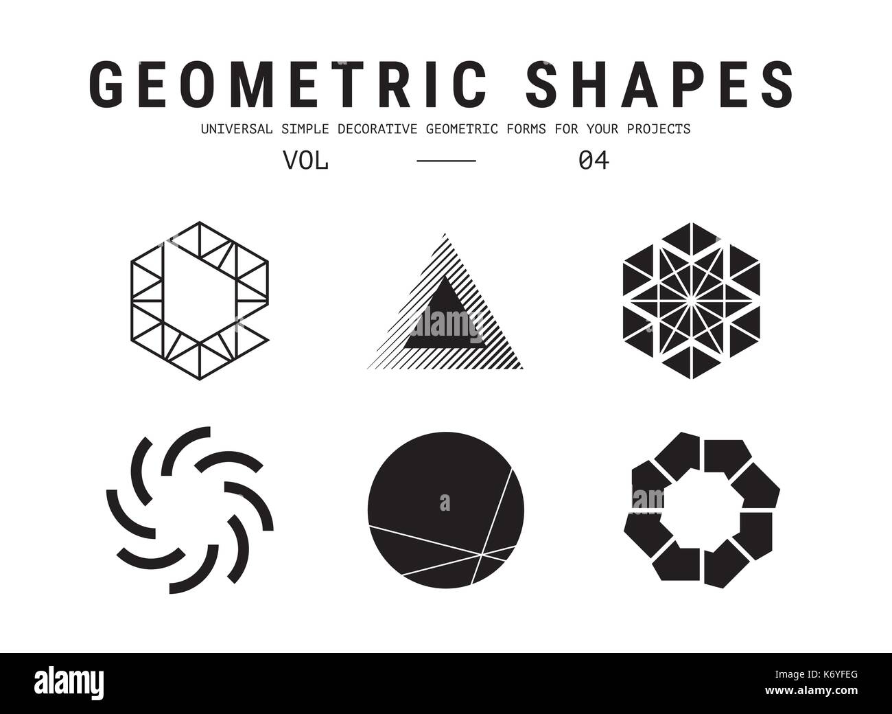 Universal geometric shapes set Stock Vector