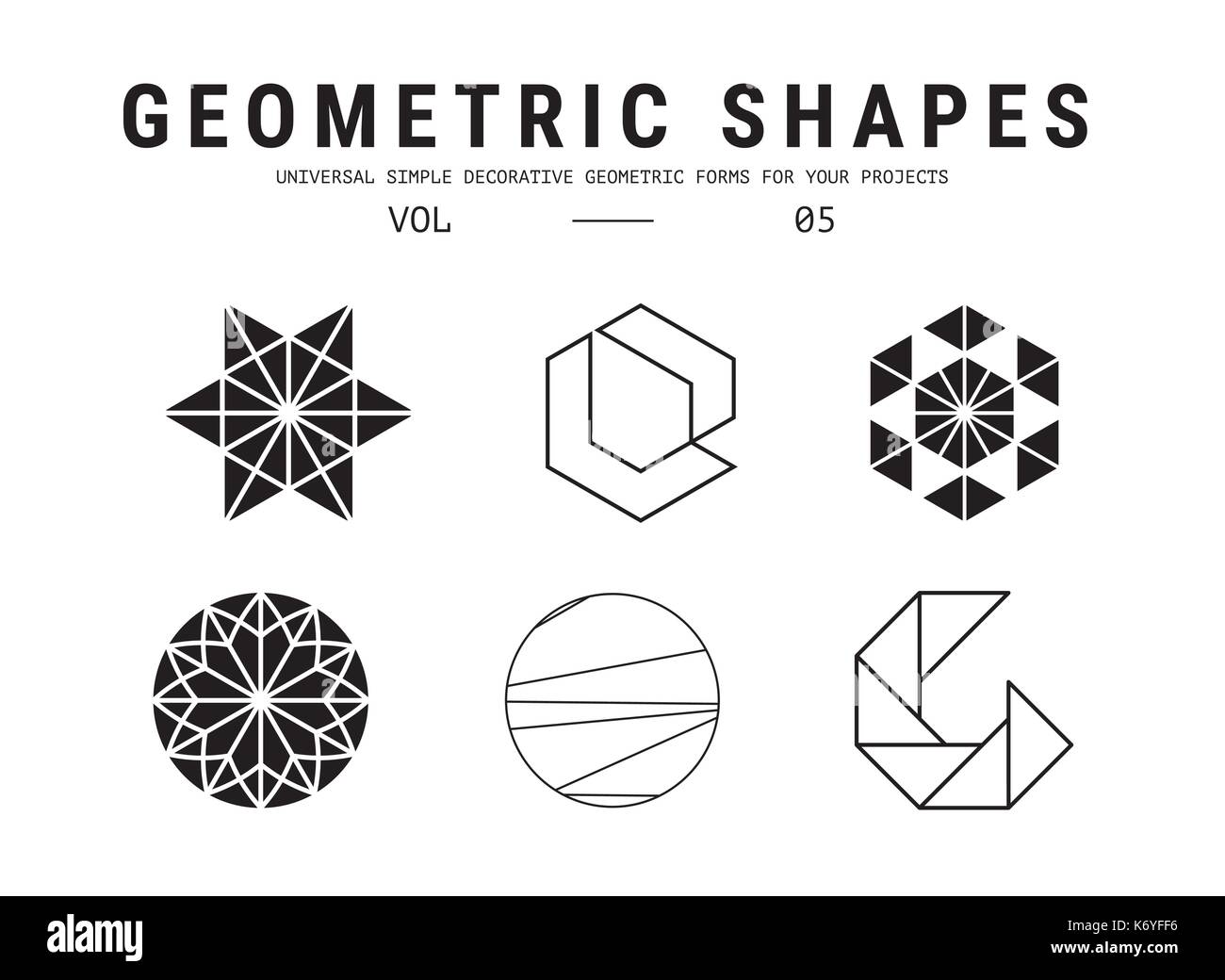 Universal geometric shapes set Stock Vector