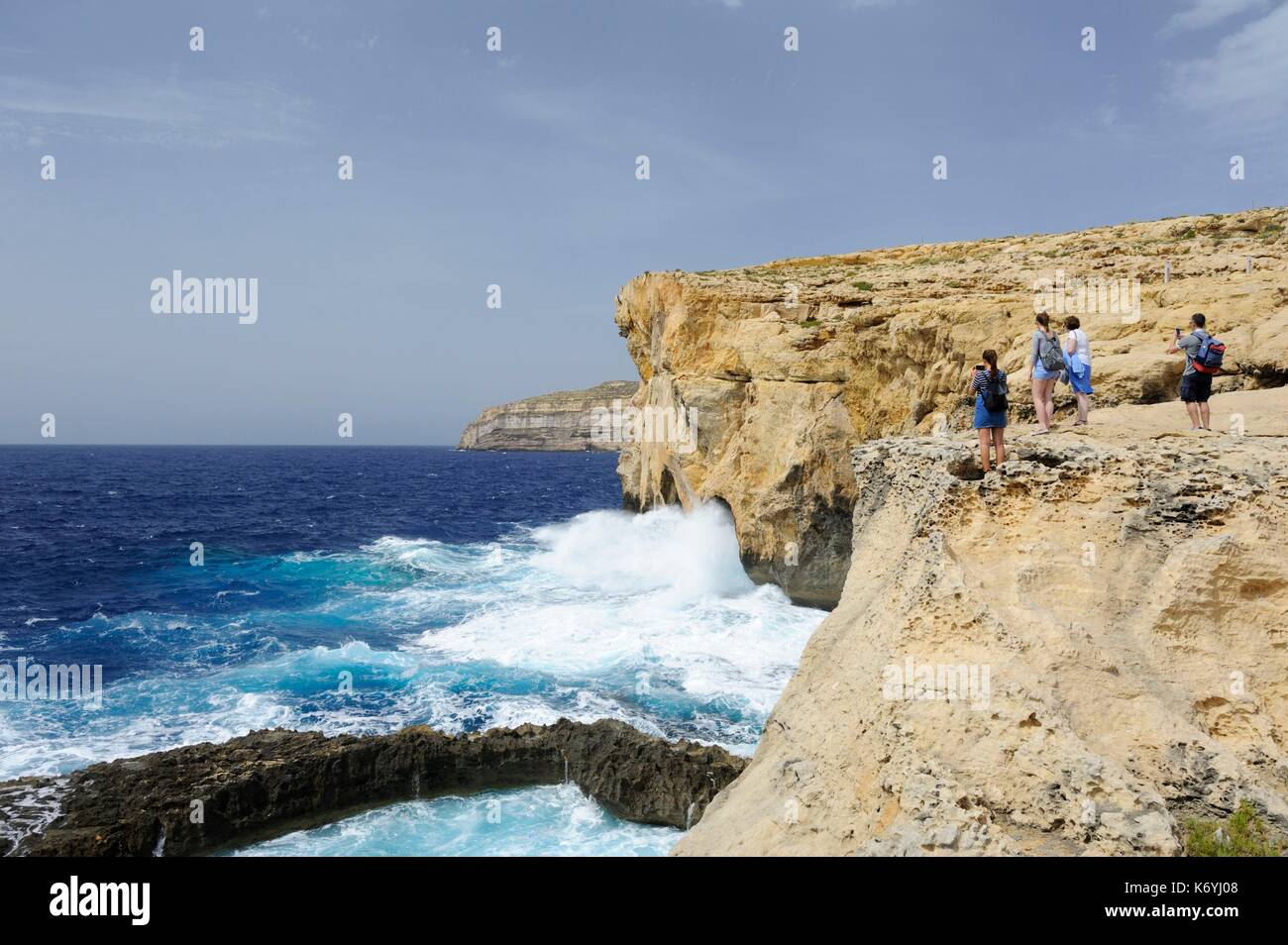 Malta, Gozo island, area of the natural arch of Azure Window collapsed