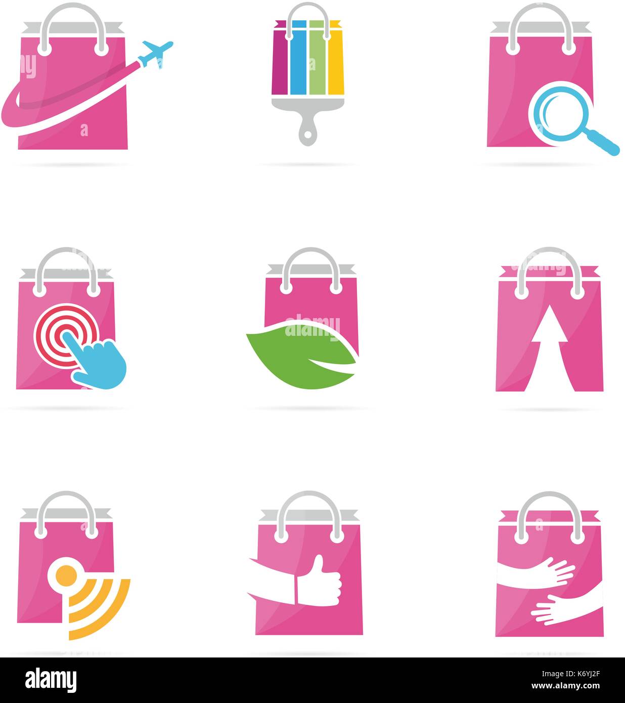 Set of shop logo combination. Deal and retail symbol or icon. Unique ...