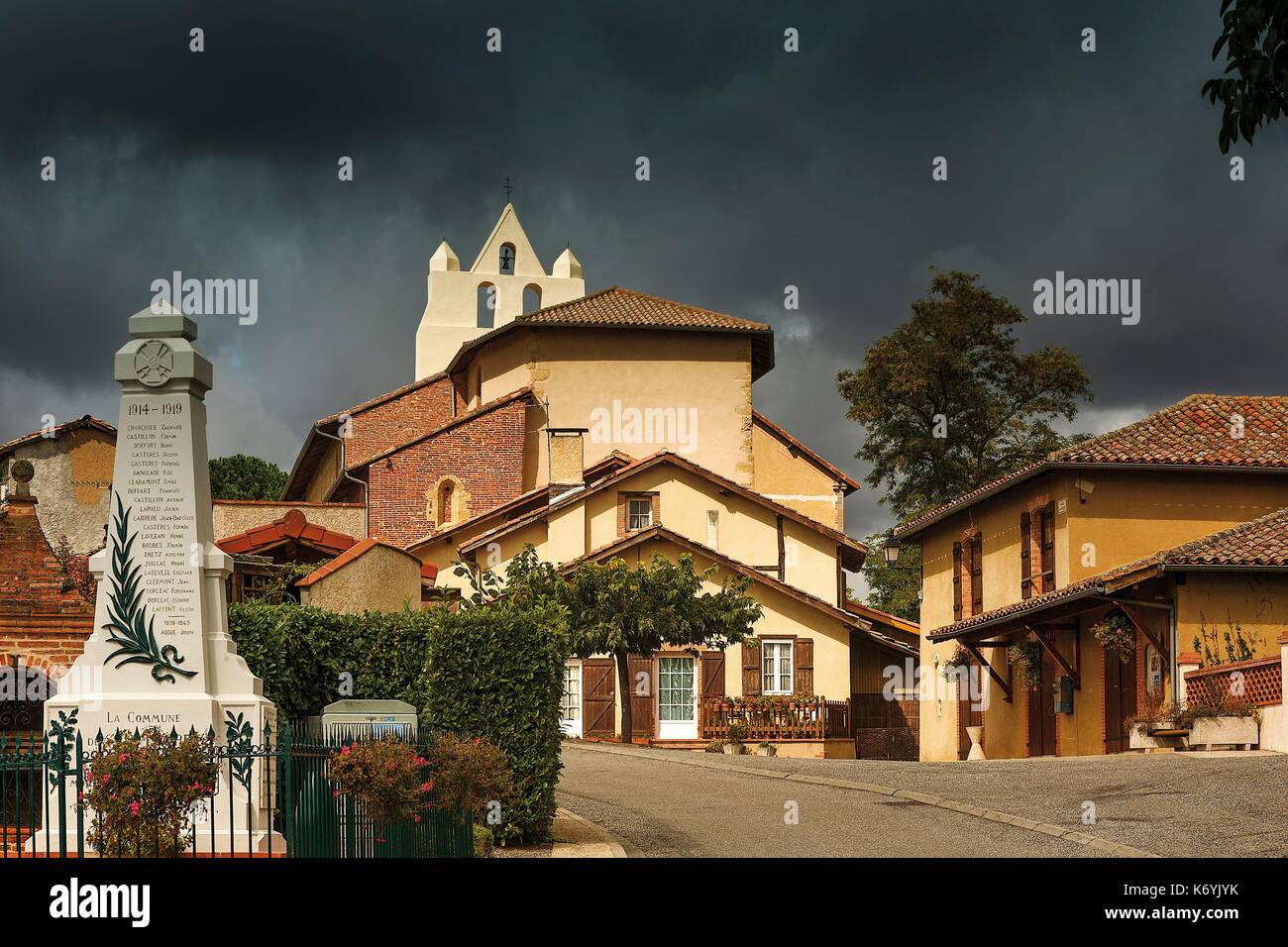 France Gers Sauveterre View Of The Village From The War Memorial Stock Photo Alamy