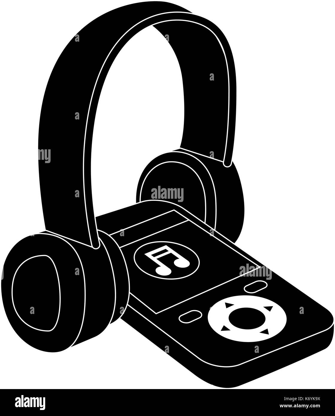 music player with headset vector illustration design Stock Vector Image ...