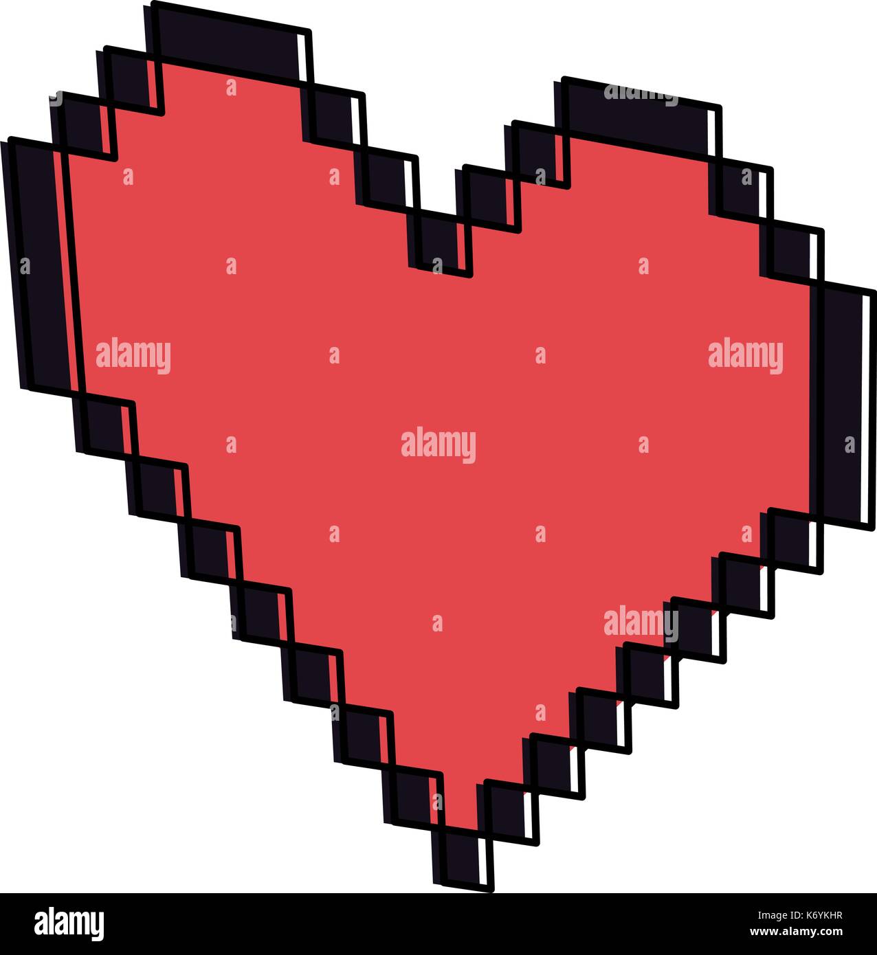 heart pixel isolated icon vector illustration design Stock Vector Image ...