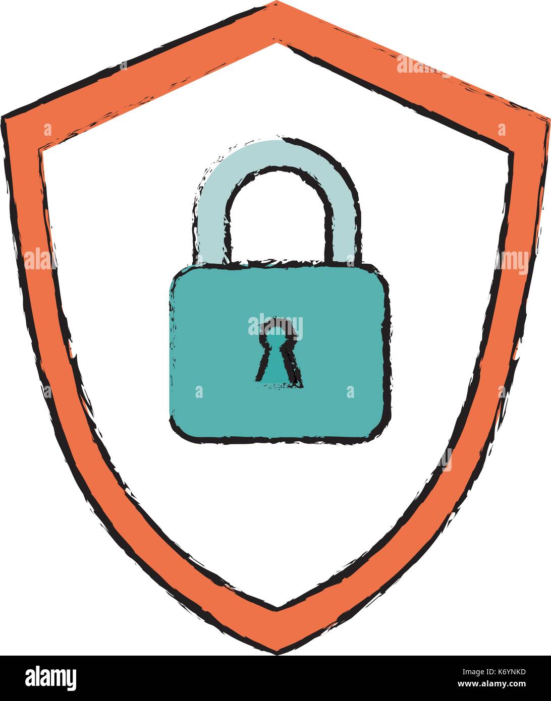 shield with safe padlock isolated icon Stock Vector Image & Art - Alamy