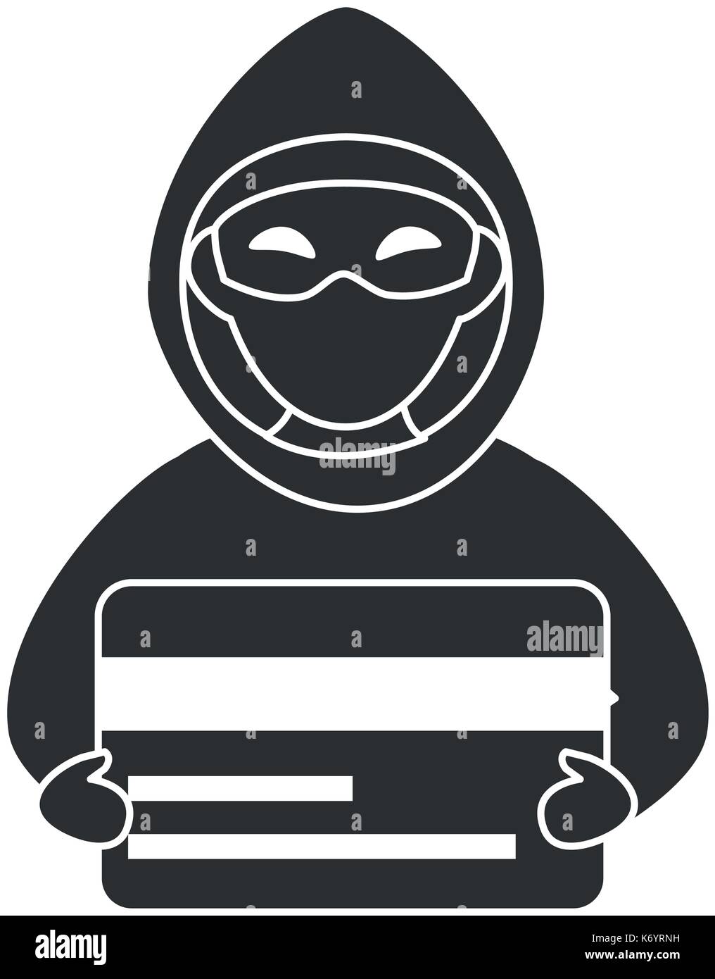 cyber thief avatar character with credit card Stock Vector