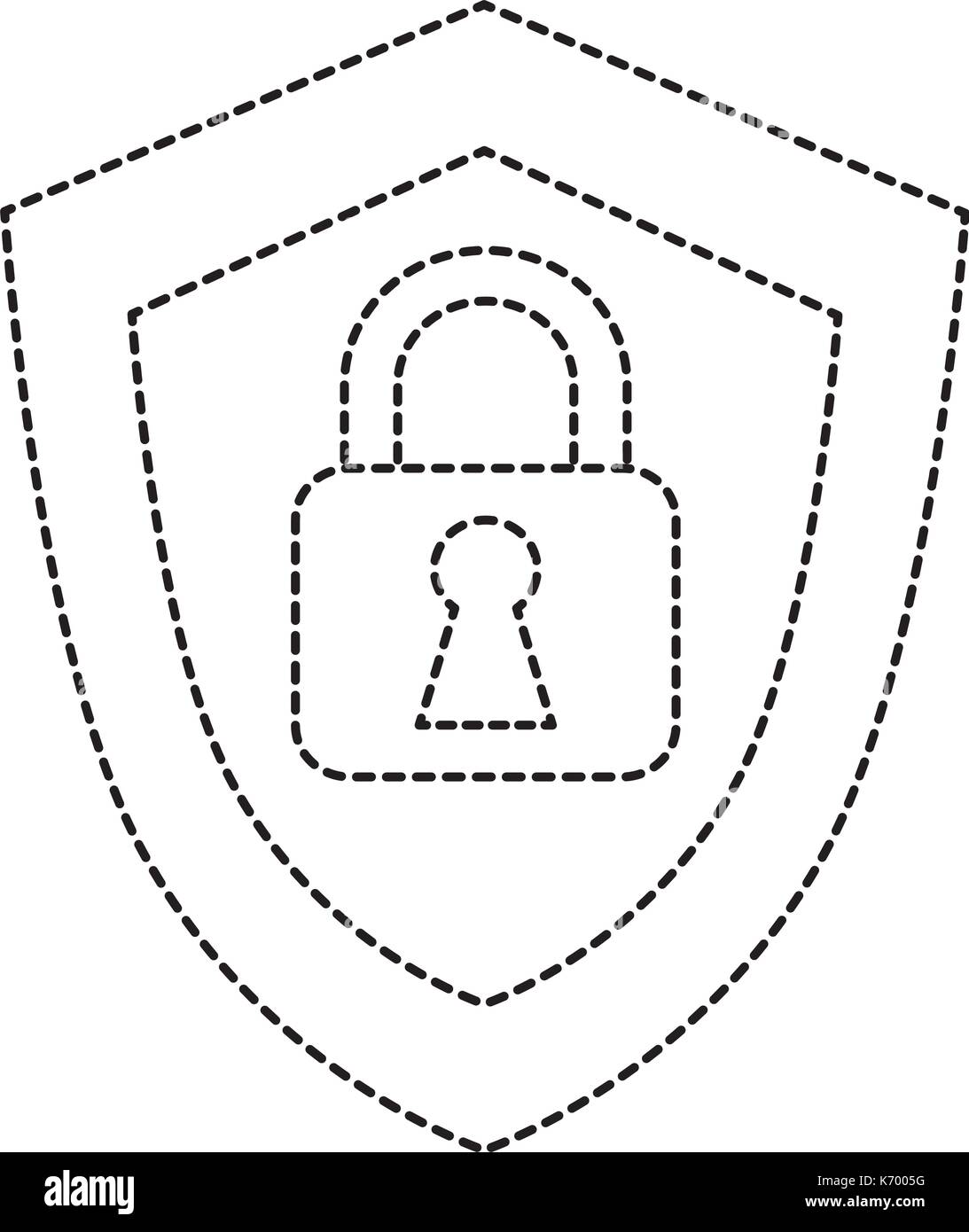 shield with safe padlock isolated icon Stock Vector Image & Art - Alamy