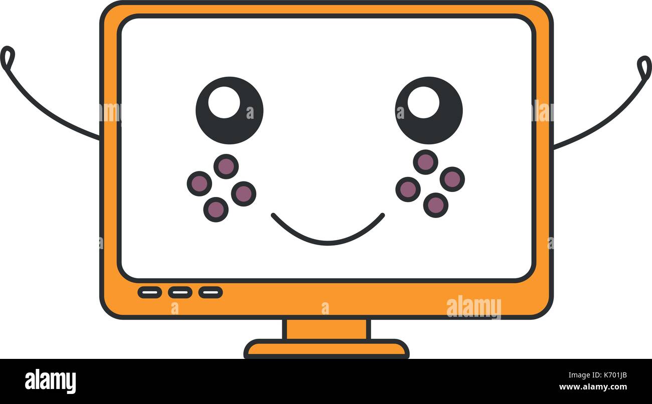 Chibi Computer Screen computer display kawaii character Stock Vector Image & Art - Alamy