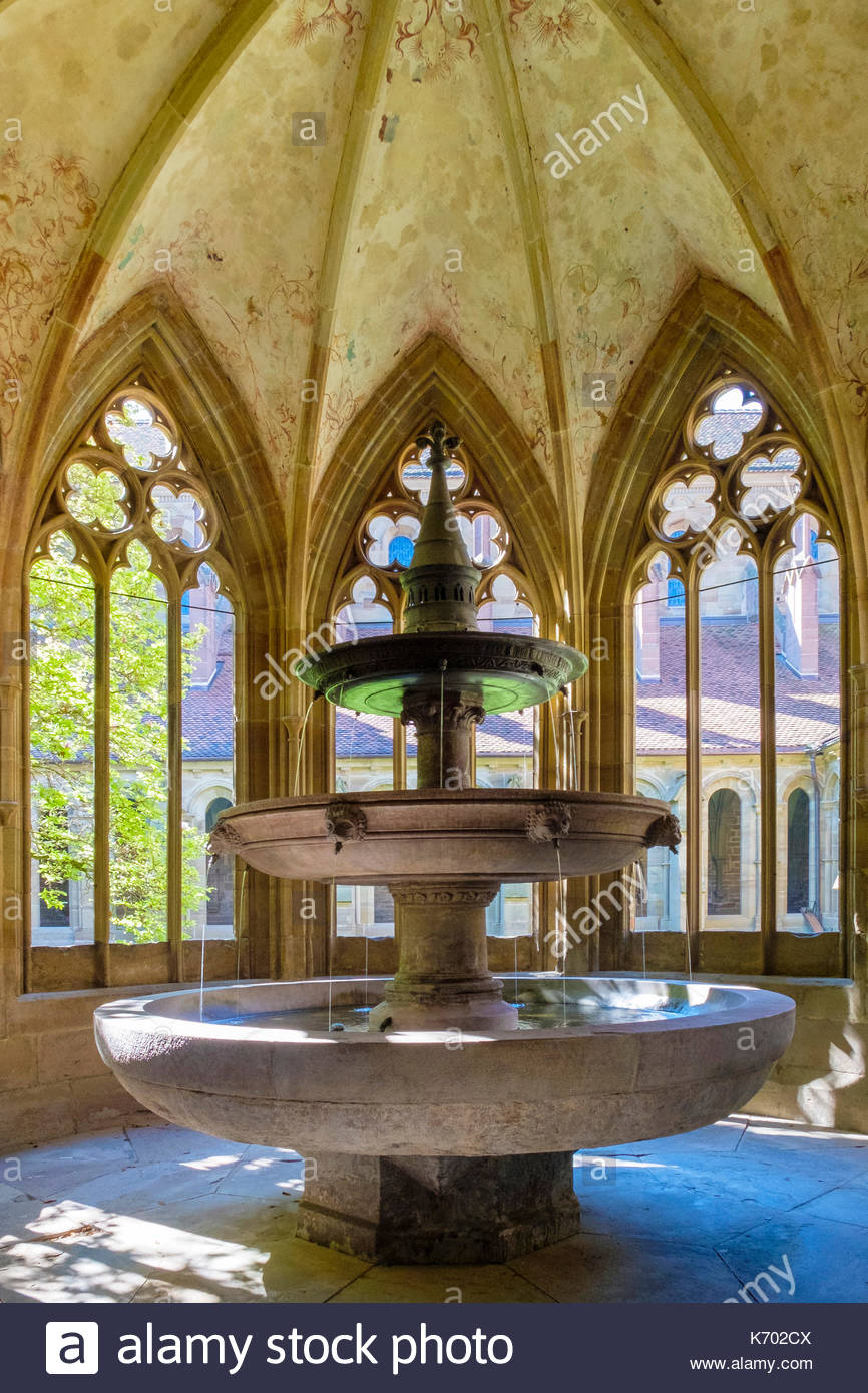 Germany, Baden-Württemberg, Maulbronn. Brunnenhaus (Lavatorium) of Kloster Maulbronn (Maulbronn Monastery), UNESCO World Heritage Site. Stock Photo