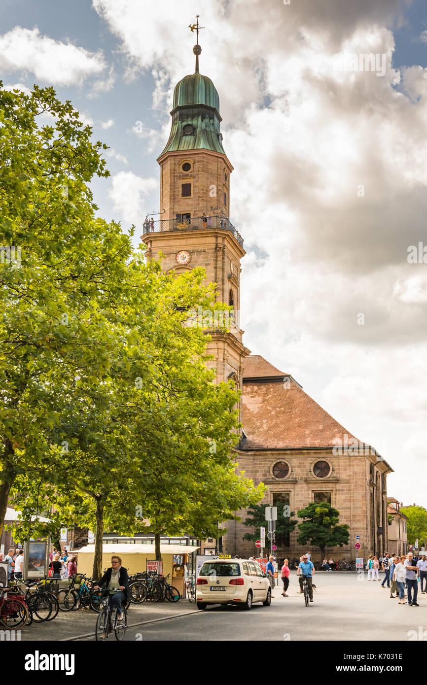 ERLANGEN, GERMANY - AUGUST 20: People at the Hugenottenkirche church in  Erlangen, Germany on August 20, 2017 Stock Photo - Alamy