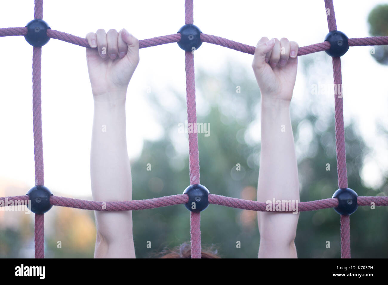 Park climbing ropes frame for chikdren and adults to climb and train