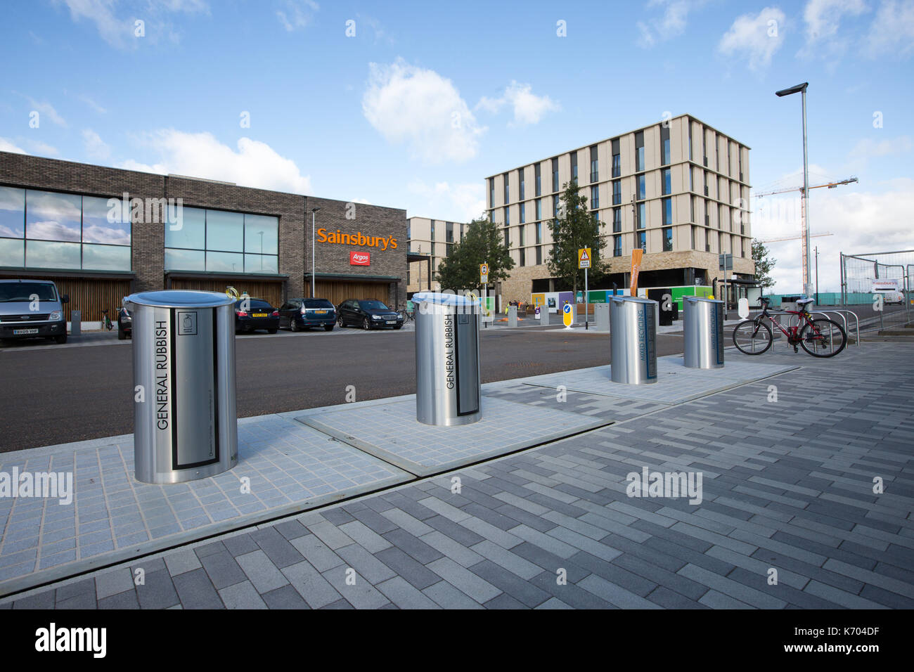 The new underground bins in Eddington,Cambridge on Sept 13th. Wheelie