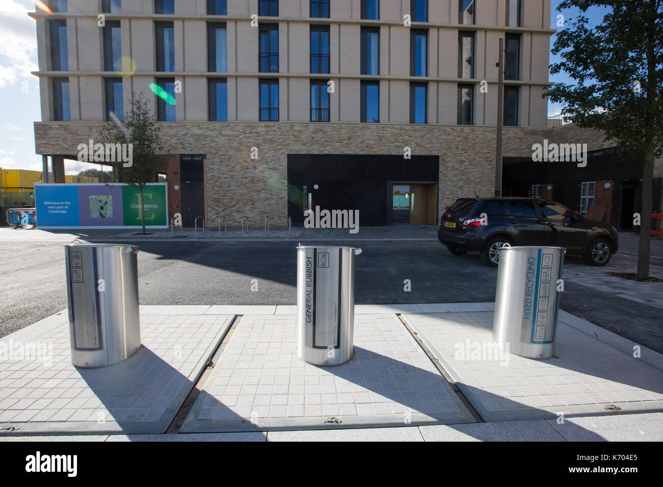 The new underground bins in Eddington,Cambridge on Sept 13th. Wheelie
