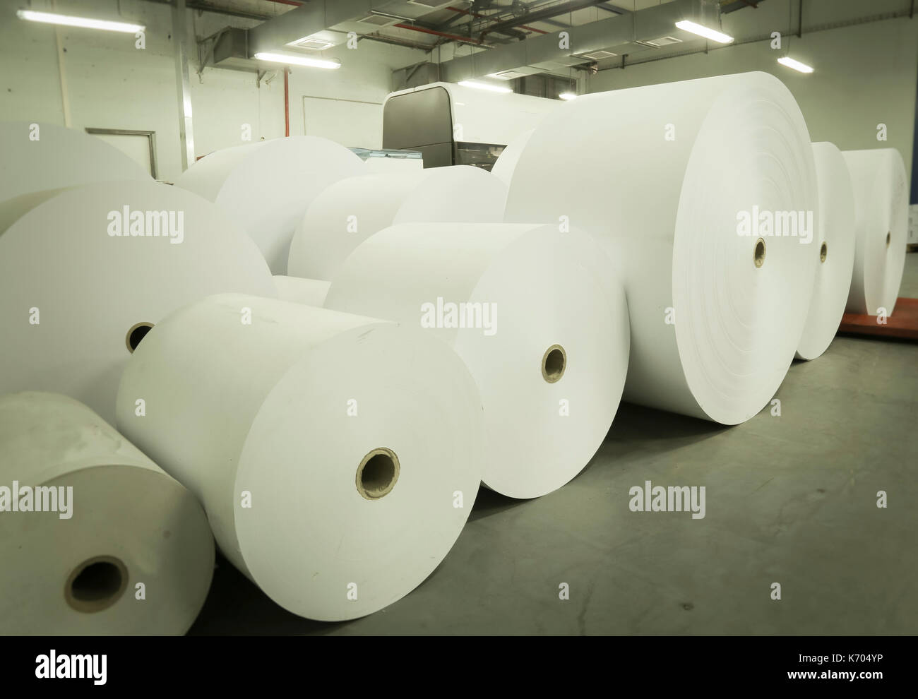 Large newsprint rolls storage at newspaper plant Stock Photo Alamy