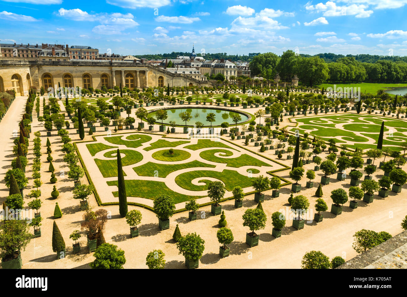 Versailles, France: Gardens of the Versailles Palace near Paris, France. Stock Photo