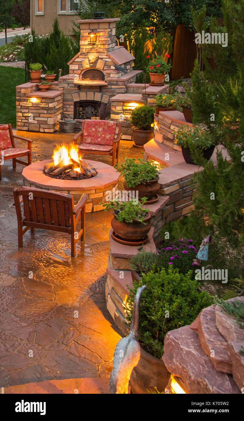 Outdoor Entertaining Space Stock Photo