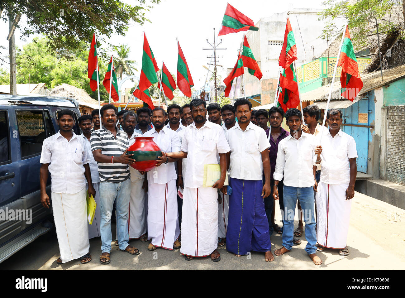 SUYACHI MLA CANDIDATE PIRACHARAM of Nannilam, Tamilnadu, India. Stock Photo