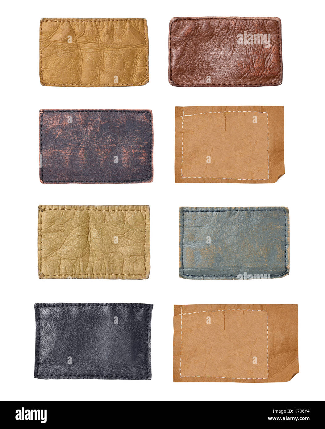 collection of various jeans labels and parts Stock Photo - Alamy