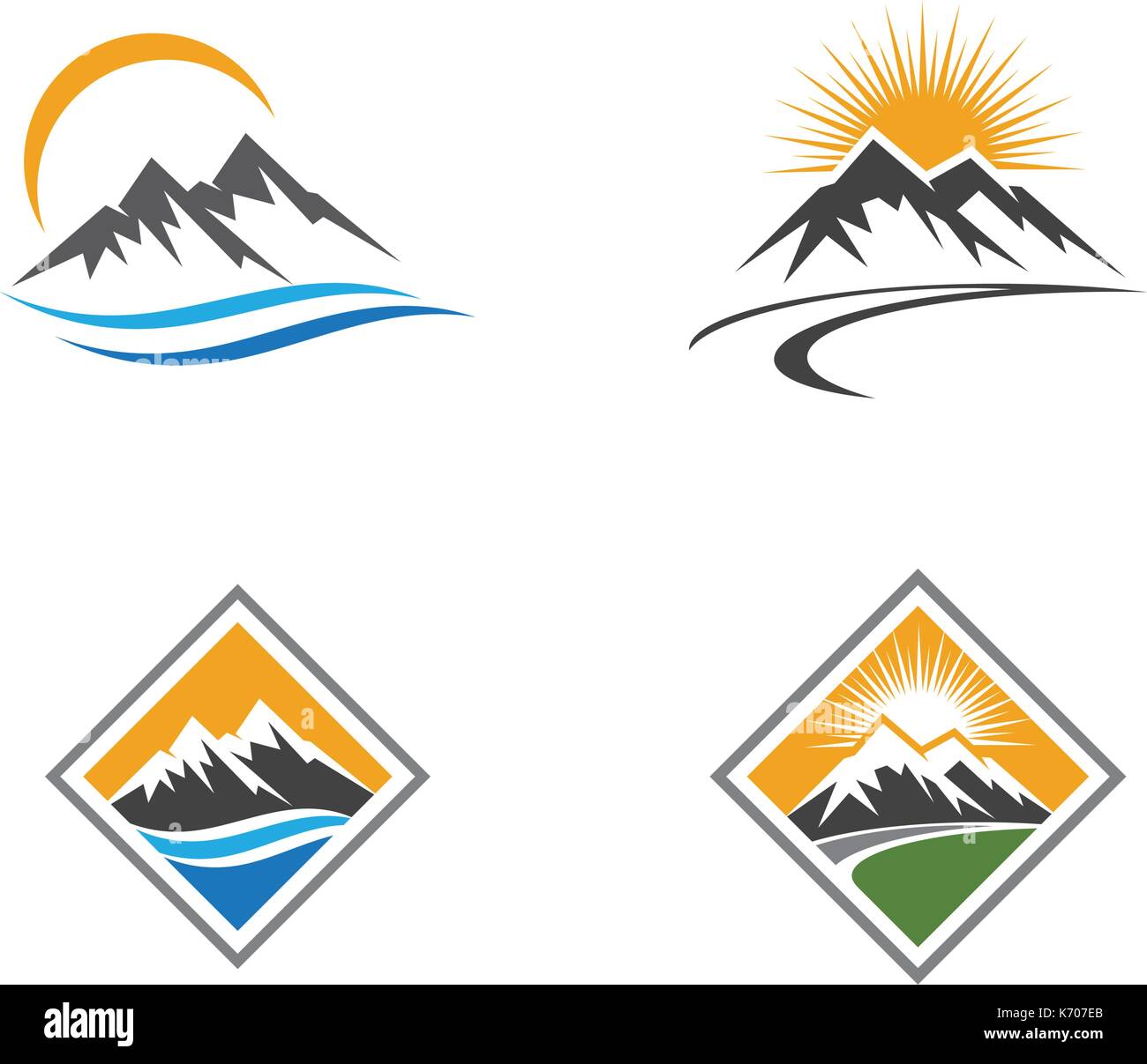 Mountain vector icon illustration design template Stock Vector Image ...