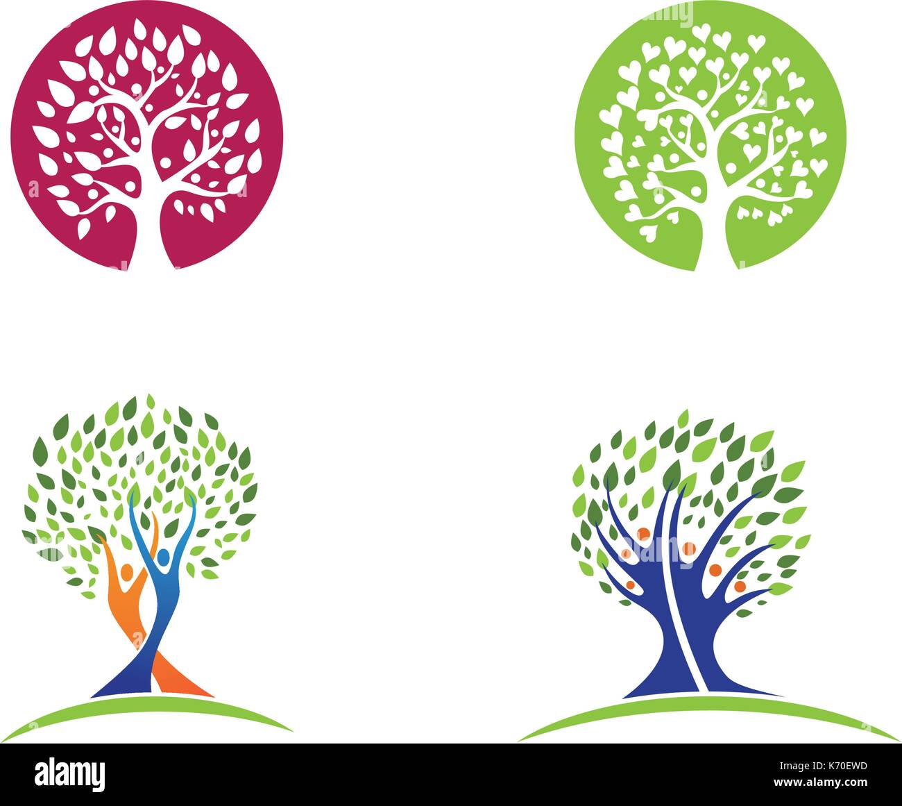Logos of green tree leaf ecology nature element vector icon Stock ...