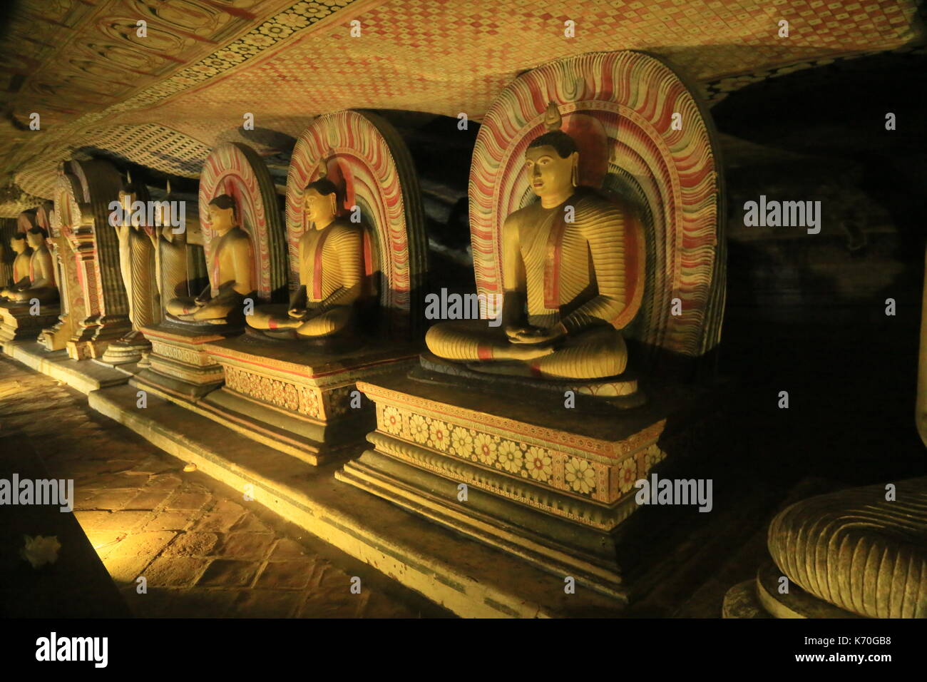 Golden Temple of Dambulla, Sri lanka, sacred pilgrimage site Stock Photo