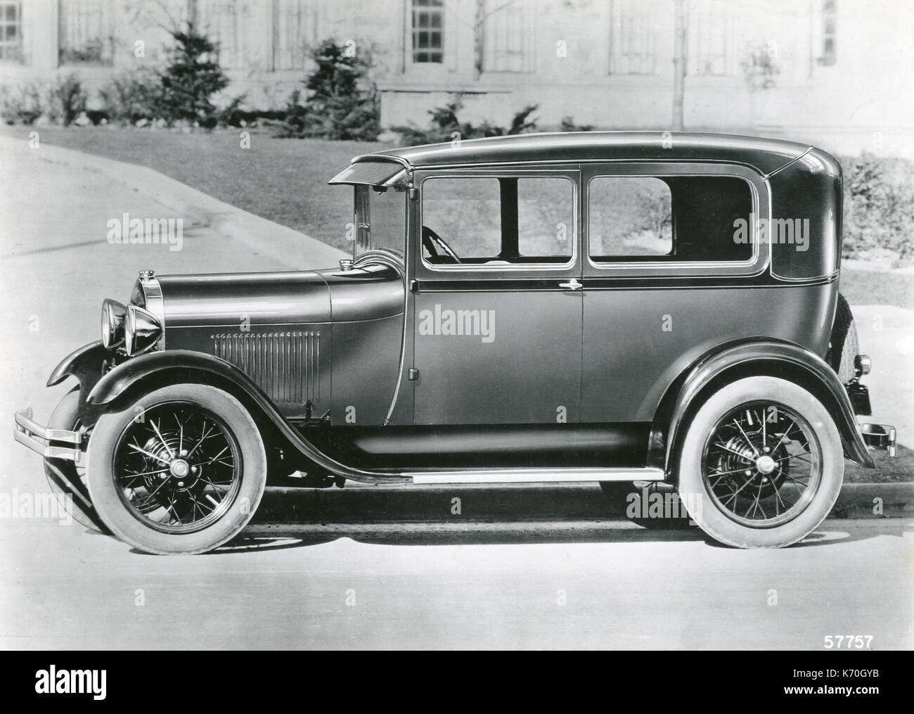 This Model A Ford succeeded the Model T on the market in 1928. It was the first Ford with a standard gear shift. Stock Photo