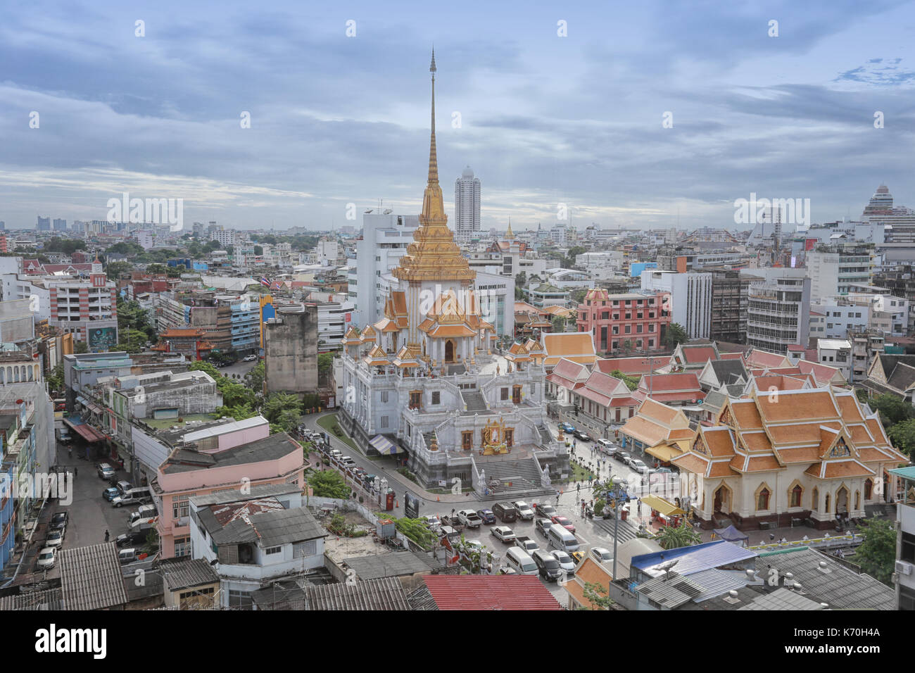 Wat Traimit in day time of Bangkok,Popular religious sites in Thailand. Stock Photo