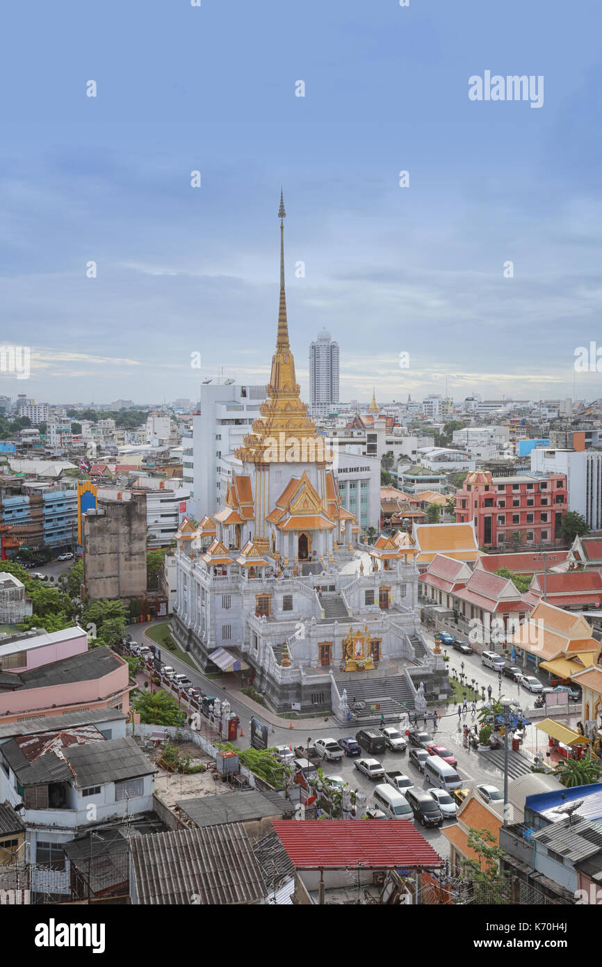 Wat Traimit in day time of Bangkok,Popular religious sites in Thailand. Stock Photo