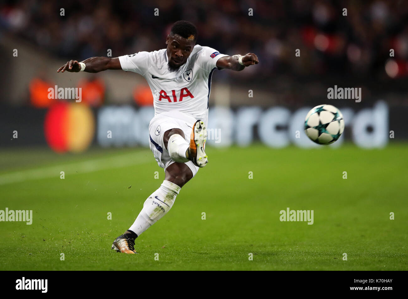 Tottenham Hotspur's Serge Aurier during the UEFA Champions League, Group H match at Wembley, London. Stock Photo