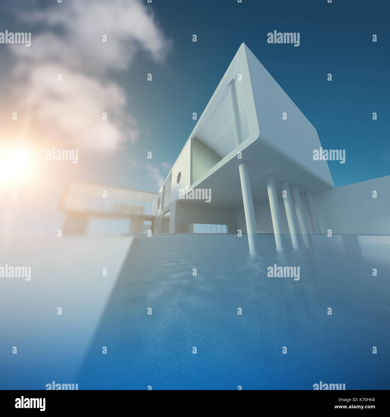 3d render pool house hi-res stock photography and images - Alamy