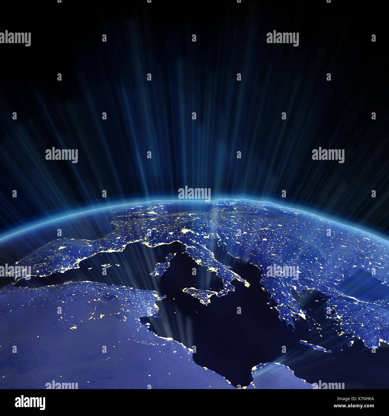 Europe relief from space 3d rendering Stock Photo