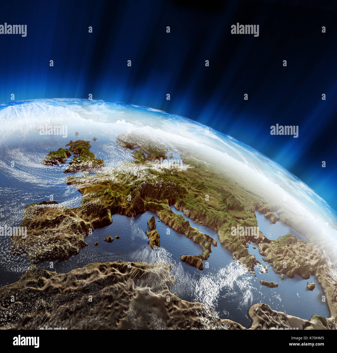 Europe 3d rendering landscape Stock Photo