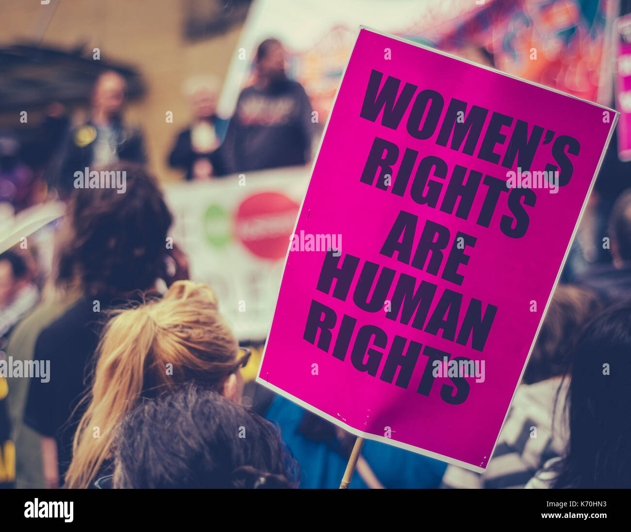 Detail Of A Women's Rights Placard At The Women's March In 2017 Stock Photo