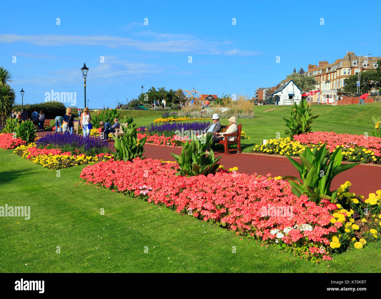 Esplanade Gardens, Marine Parade, clifftop, Hunstanton, Norfolk, England, UK Stock Photo