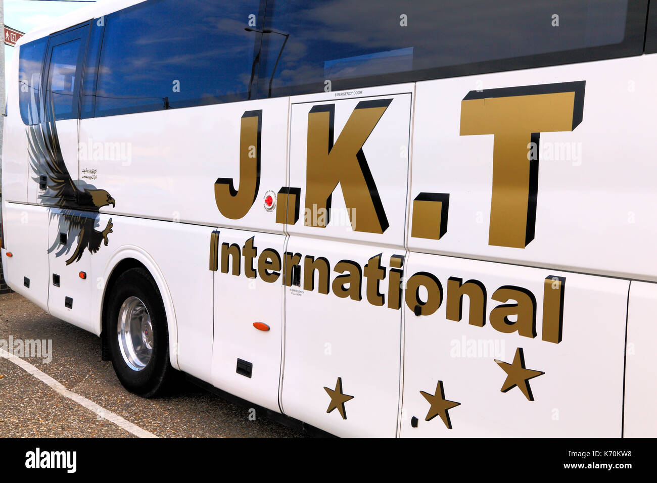 J. K. T. International, Travel, Coaches, coach, day trips, trip, excursion, excursions, holiday, holidays, travel company, companies, transport, Engla Stock Photo