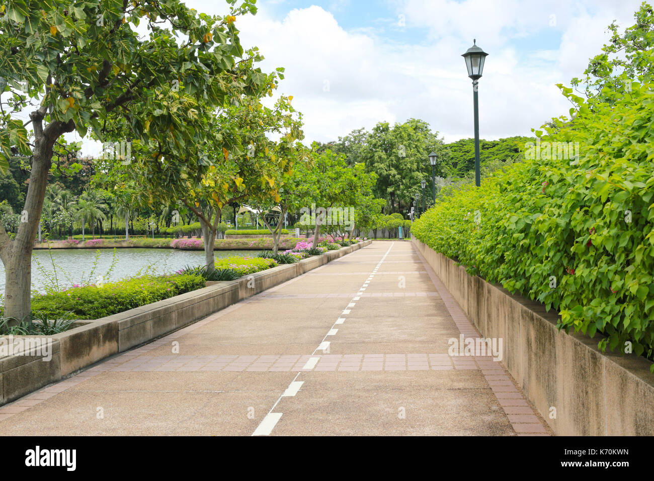 Urban parks or public benjakiti park in day time,garden City Popular vacation destinations of Bangkok,Thailand. Stock Photo